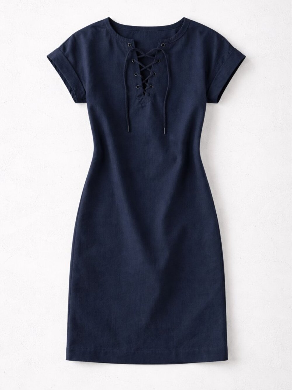 J.Crew Navy Lace-Up Shift Dress Small | Preppy Classic Work Casual Chic